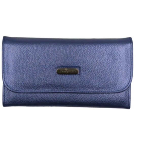 Periwinkle Convertible Leather Backpack with matching tri fold wallet main image 10